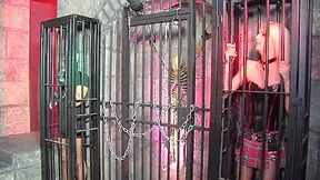 Kinky sluts in leather uniforms enjoying rough orgy