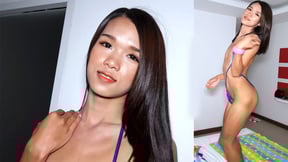 Skinny femboy teen from Thailand POV blowjob and anal fucking