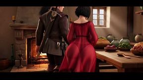Curvy Scandinavian Woman Prepares Gentle Harvest And Awaits Her Love At Dawn (ai Generated)