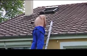 Chubby mature hoe jizzed in mouth after banging outdoors