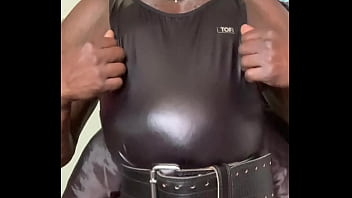 Black Kinky Leatherette Singlet Solo Play