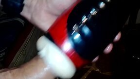 Intense fleshlight penetration with huge cumshot