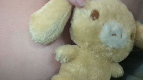 Closeup Plushie Rubbing Humping on Ass and Pussy