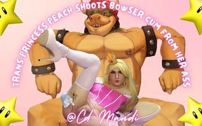 Trans Princess Peach Shoots Bowser Cum From Her Ass