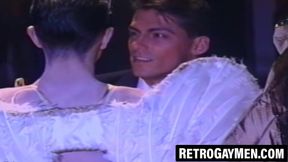 Handsome classic gay sucks cock then takes it anally