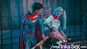 Harley Quinn ass fucked with Superman’s giant stick and Bat
