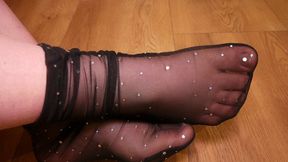 BBW's feet in nylon socks for the Loser (no talking)