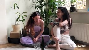 Sexy Hailey Gets Penetrated With Long Glass Dildo With Hailey Sexy