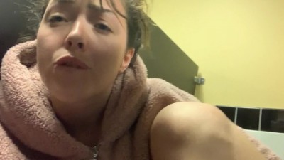 Hairy Pussy Babe Fingers herself in Church Bathroom