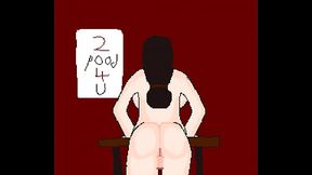 Pixel Girl gets fucked on table