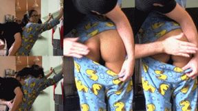 Bratty eRica thinks a burglar is Santa and gets her ass beat on Christmas eve!!