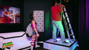 erotique entertainment - strip club owner's teen stepdaughter alison rey wants worker eric john's cock