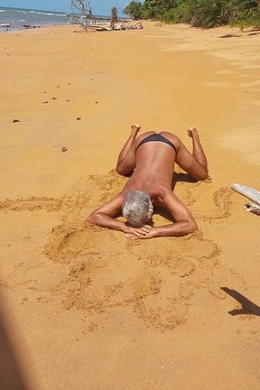 Ladysilva femboy on the beach in panties that sexy and hot ass