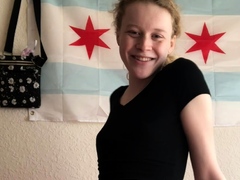 Small tits shemale gets banged in bed
