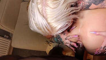 Klaras first threesome, looks like she loved it, Anal, Rimming, Titjob, AtM, Cum eating