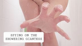 Spying on the Showering and Masturbating Giantess