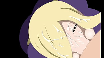Blonde gulping milk down