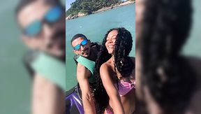 Amateur girl has sex with her instructor, while riding on the jet ski