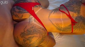 This is how you fuck a hot bitch. Putting it deep in her ass &mdash;  feeling everything... creampie scene