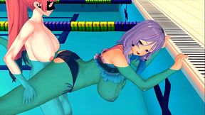 GIRL SERIOUSLY STUDYING SWIMMING 3D HENTAI 44