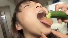 o Aizawa has shaved twat licked and fucked with vegetables Video 2