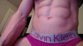 Muscular Hunky Blond Shows Off Body and Underwear