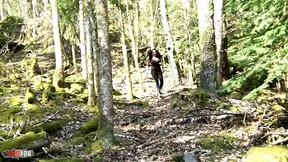 Anna Daey & Jordan Perry outdoor threesome with lesbian strapon fucking