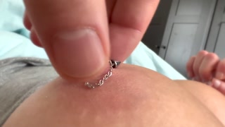 He Playing with my Piercing Nipples hard playing
