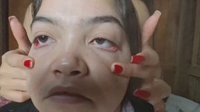 “Playing with my eyes: She stretches them and has fun with my face”