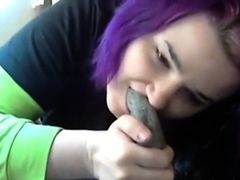 Emo Goth Girl's Foot Fetish Webcam Show