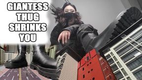 Asian Giantess in Cargo and Boots Shrinks you Down