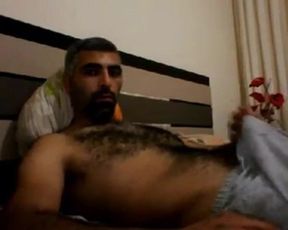 Hairy Horny Daddy Strokes His Big Cock