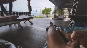 Beach open cafe wanking