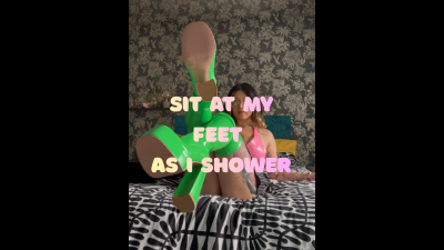 Sit at my feet while I shower