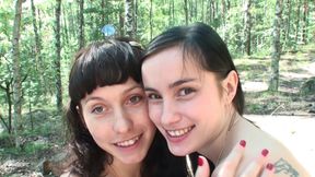 Three teen stepsisters go camping in the woods and get a taste of lesbian sex