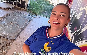 GIANT BUKKAKE - French Slut Sucks Strangers for Euro 2024 of Football