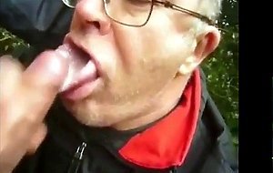 A cum sucker in the woods