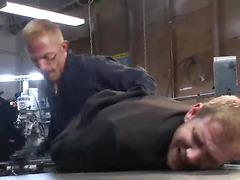 Alex Adams Adam Herst Cocky Businessman Bound And Fucked In The Metal Shop