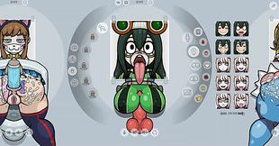 Tsuyu Asui takes six dicks and a bukkake bath in MHA hentai game