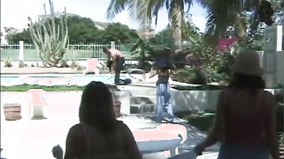 Jessie Young, Jesse V., Dillon Day, Felecia Ryder, and Samantha Sterlyng get wild with a big dick, beach, and big
