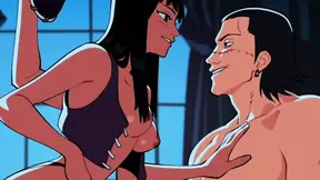 Cartoony MILF Robin bends over for Crocodile's cock in 3D anime parody