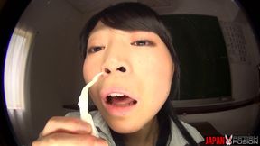 The Classroom Is Empty... and Ami Utada Drips Snot From Her Nose Straight Onto Your POV Screen