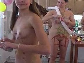 Czech republic girls group nudist party