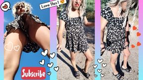 Beautiful ladyboy in mini dress and sandals walks in very hot