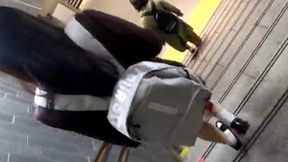 Uniformed Beauty K-chan's Sneaky Train Ride: Blazer, Long Black Hair and Smooth Legs!