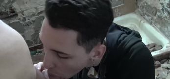 Pierced Latino butt plugged bareback by throbbing c