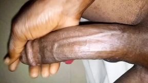 Huge Black Dick Displayed and Masterbating