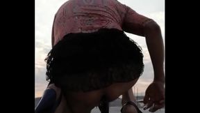 Gay Dildo Action: Lingerie–Wearing Twinks 18+ Get Naughty on the Roof