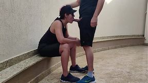 Average Dick Dude Teases Fit Lesbian Babe in Outdoor Creampie