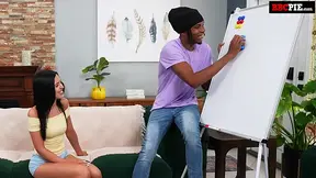 Skinny Bella Noir takes a BBC in a steamy game of Sketch and Guess
